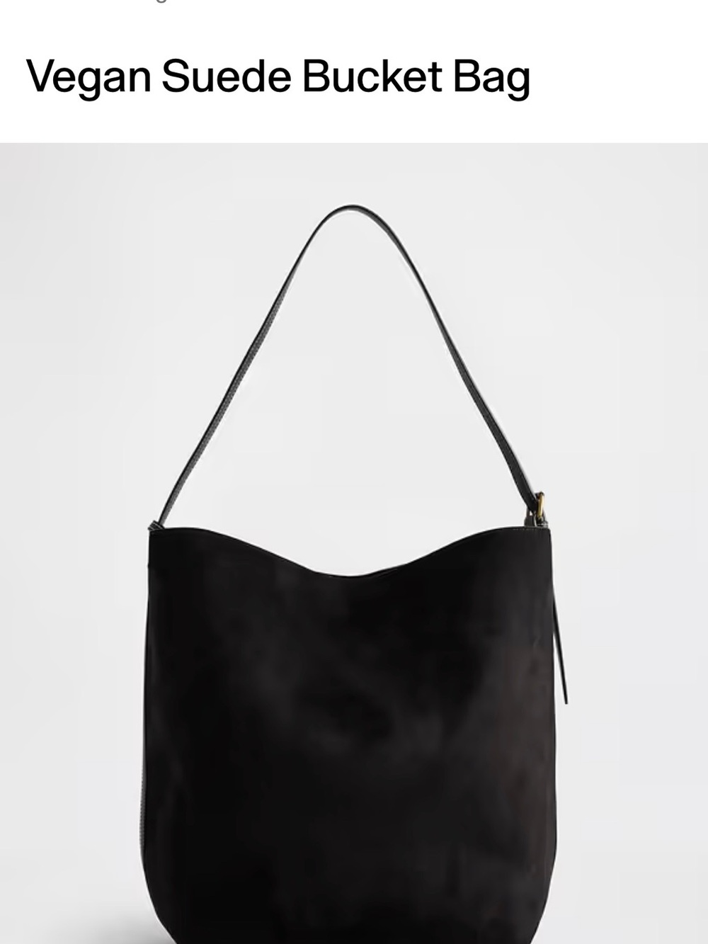 GAP Black Vegan Suede Hobo Tote